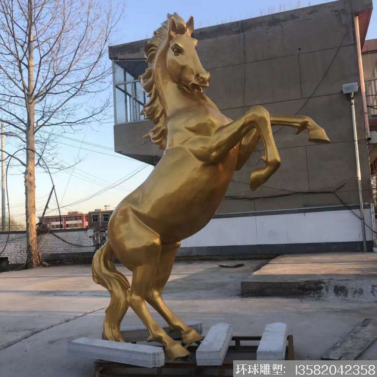 前蹄抬起铜马雕塑 广场铸铜马雕塑厂家